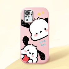 HONTINGA Xiaomi Redmi Note 10 4g ile Uyumlu Kılıfı Kamera Korumalı Düşüme Önleyici Basitlik Pembe Yumuşak Silikon Telefon Kılıfı Karikatür Desenli K4-0255