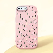 HONTINGA iPhone 8 Plus ile Uyumlu Kılıfı Kamera Korumalı Düşüme Önleyici Basitlik Pembe Yumuşak Silikon Telefon Kılıfı Çiçek Desenli K4-0234