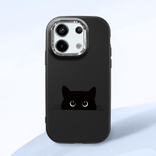 HONTINGA Redmi Note 13 Pro 5g ile Uyumlu Kılıfı Kamera Korumalı Düşüme Önleyici Basitlik Siyah Yumuşak Silikon Telefon Kılıfı Siyah Kedi Desenli K4-0240