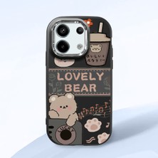 HONTINGA Poco X6 5g ile Uyumlu Kılıfı Kamera Korumalı Düşüme Önleyici Basitlik Siyah Yumuşak Silikon Telefon Kılıfı Şirin Ayı Desenli K4-0246