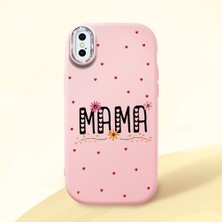 HONTINGA iPhone x ile Uyumlu Kılıfı Kamera Korumalı Düşüme Önleyici Basitlik Pembe Yumuşak Silikon Telefon Kılıfı Mama Desenli K4-0241