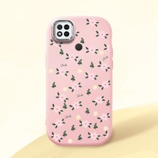 HONTINGA Redmi 9c ile Uyumlu Kılıfı Kamera Korumalı Düşüme Önleyici Basitlik Pembe Yumuşak Silikon Telefon Kılıfı Çiçek Desenli K4-0234