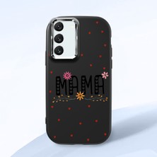 HONTINGA Samsung Galaxy S22 ile Uyumlu Kılıfı Kamera Korumalı Düşüme Önleyici Basitlik Siyah Yumuşak Silikon Telefon Kılıfı Mama Desenli K4-0241