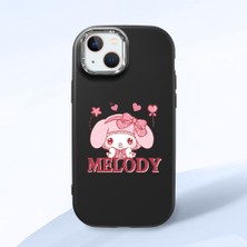 HONTINGA iPhone 13 ile Uyumlu Kılıfı Kamera Korumalı Düşüme Önleyici Basitlik Siyah Yumuşak Silikon Telefon Kılıfı Melody Desenli K4-0258