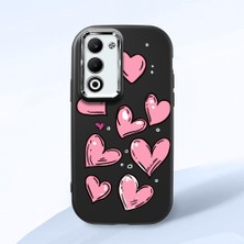 HONTINGA Oppo A5 ile Uyumlu Kılıfı Kamera Korumalı Düşüme Önleyici Basitlik Siyah Yumuşak Silikon Telefon Kılıfı Kalp Desenli K4-0231