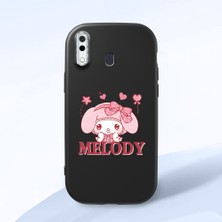 HONTINGA Samsung Galaxy A30 ile Uyumlu Kılıfı Kamera Korumalı Düşüme Önleyici Basitlik Siyah Yumuşak Silikon Telefon Kılıfı Melody Desenli K4-0258