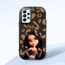 HONTINGA Samsung Galaxy A52 ile Uyumlu Kılıfı Kamera Korumalı Düşüme Önleyici Basitlik Siyah Yumuşak Silikon Telefon Kılıfı Güzel Kadın Desenli K4-0237