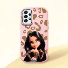 HONTINGA Samsung Galaxy A52 ile Uyumlu Kılıfı Kamera Korumalı Düşüme Önleyici Basitlik Pembe Yumuşak Silikon Telefon Kılıfı Güzel Kadın Desenli K4-0237