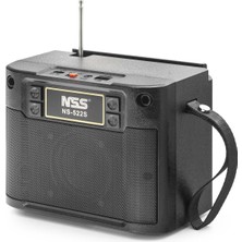 Shopwave Bluetooth Fm Radyo Tws USB Tf Aux Solar Şarjli Taşinabilir Kamp Hoparlör - Si̇yah NS522S