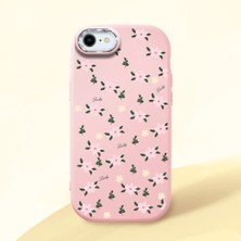 HONTINGA iPhone 7 ile Uyumlu Kılıfı Kamera Korumalı Düşüme Önleyici Basitlik Pembe Yumuşak Silikon Telefon Kılıfı Çiçek Desenli K4-0234