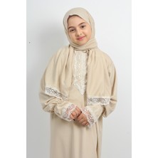 Defka Dantelli Kız Çocuk Namaz Elbisesi - Ilk Namazım Serisi Özel Tasarım