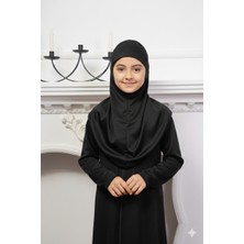 Defka Kız Çocuk Fermuarlı ve Kendinden Başörtülü Namaz Elbisesi