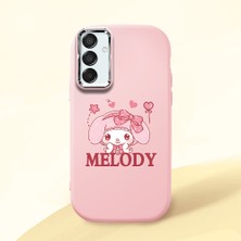 HONTINGA Samsung Galaxy M15 ile Uyumlu Kılıfı Kamera Korumalı Düşüme Önleyici Basitlik Pembe Yumuşak Silikon Telefon Kılıfı Melody Desenli K4-0258