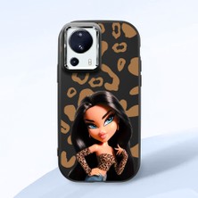 HONTINGA Xiaomi Mi 13 Lite ile Uyumlu Kılıfı Kamera Korumalı Düşüme Önleyici Basitlik Siyah Yumuşak Silikon Telefon Kılıfı Güzel Kadın Desenli K4-0237