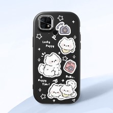 HONTINGA Redmi 10C ile Uyumlu Kılıfı Kamera Korumalı Düşüme Önleyici Basitlik Siyah Yumuşak Silikon Telefon Kılıfı Kedi Desenli K4-0254