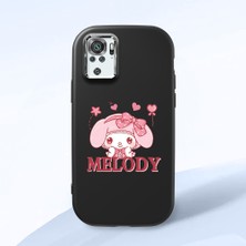 HONTINGA Xiaomi Redmi Note 10 4g ile Uyumlu Kılıfı Kamera Korumalı Düşüme Önleyici Basitlik Siyah Yumuşak Silikon Telefon Kılıfı Melody Desenli K4-0258
