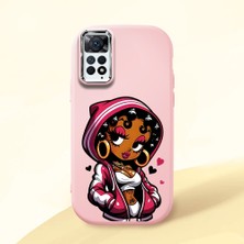 HONTINGA Redmi Note 12 Pro 4g ile Uyumlu Kılıfı Kamera Korumalı Düşüme Önleyici Basitlik Pembe Yumuşak Silikon Telefon Kılıfı Güzel Kadın Desenli K4-0236