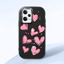 HONTINGA Redmi Note 12 Pro 5g ile Uyumlu Kılıfı Kamera Korumalı Düşüme Önleyici Basitlik Siyah Yumuşak Silikon Telefon Kılıfı Kalp Desenli K4-0231