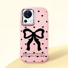 HONTINGA Xiaomi Mi 13 Lite ile Uyumlu Kılıfı Kamera Korumalı Düşüme Önleyici Basitlik Pembe Yumuşak Silikon Telefon Kılıfı Fiyonk Desenli K4-0229