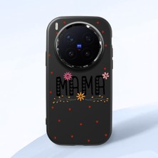 HONTINGA Vivo X300 Pro ile Uyumlu Kılıfı Kamera Korumalı Düşüme Önleyici Basitlik Siyah Yumuşak Silikon Telefon Kılıfı Mama Desenli K4-0241