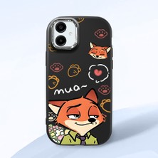 HONTINGA Samsung Galaxy A06 ile Uyumlu Kılıfı Kamera Korumalı Düşüme Önleyici Basitlik Siyah Yumuşak Silikon Telefon Kılıfı Tilki Desenli K4-0257