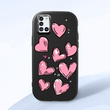 HONTINGA Samsung Galaxy A31 ile Uyumlu Kılıfı Kamera Korumalı Düşüme Önleyici Basitlik Siyah Yumuşak Silikon Telefon Kılıfı Kalp Desenli K4-0231