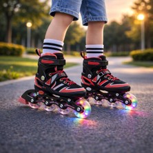 Nunu Işıklı Paten 4 Teker Ayarlanabilir Inline Paten – LED Tekerlekli, Frenli, Çocuk ve Genç