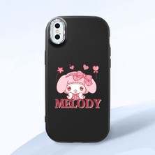 HONTINGA iPhone Xs Max ile Uyumlu Kılıfı Kamera Korumalı Düşüme Önleyici Basitlik Siyah Yumuşak Silikon Telefon Kılıfı Melody Desenli K4-0258