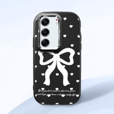 HONTINGA Tecno Camon 40 ile Uyumlu Kılıfı Kamera Korumalı Düşüme Önleyici Basitlik Siyah Yumuşak Silikon Telefon Kılıfı Fiyonk Desenli K4-0229