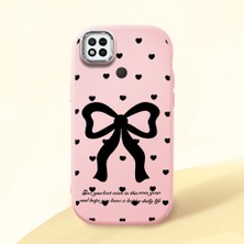 HONTINGA Redmi 9c ile Uyumlu Kılıfı Kamera Korumalı Düşüme Önleyici Basitlik Pembe Yumuşak Silikon Telefon Kılıfı Fiyonk Desenli K4-0229