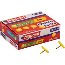 Bigpoint Renkli Sarı Raptiye 30 Adet Ölçülerle Kullanıma Uygun Kırtasiye Ürünü