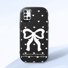 HONTINGA Samsung Galaxy A31 ile Uyumlu Kılıfı Kamera Korumalı Düşüme Önleyici Basitlik Siyah Yumuşak Silikon Telefon Kılıfı Fiyonk Desenli K4-0229