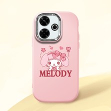 HONTINGA Redmi 13 ile Uyumlu Kılıfı Kamera Korumalı Düşüme Önleyici Basitlik Pembe Yumuşak Silikon Telefon Kılıfı Melody Desenli K4-0258
