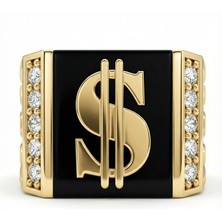 Winners Jewels Dolar Sembollü Taşlı Yüzük