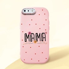 HONTINGA iPhone 8 Plus ile Uyumlu Kılıfı Kamera Korumalı Düşüme Önleyici Basitlik Pembe Yumuşak Silikon Telefon Kılıfı Mama Desenli K4-0241