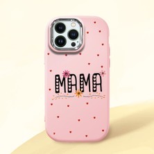 HONTINGA iPhone 14 Pro ile Uyumlu Kılıfı Kamera Korumalı Düşüme Önleyici Basitlik Pembe Yumuşak Silikon Telefon Kılıfı Mama Desenli K4-0241