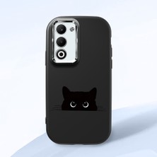 HONTINGA Oppo A5 ile Uyumlu Kılıfı Kamera Korumalı Düşüme Önleyici Basitlik Siyah Yumuşak Silikon Telefon Kılıfı Siyah Kedi Desenli K4-0240