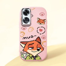 HONTINGA Oppo A60 ile Uyumlu Kılıfı Kamera Korumalı Düşüme Önleyici Basitlik Pembe Yumuşak Silikon Telefon Kılıfı Tilki Desenli K4-0257