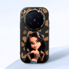 HONTINGA Vivo X300 Pro ile Uyumlu Kılıfı Kamera Korumalı Düşüme Önleyici Basitlik Siyah Yumuşak Silikon Telefon Kılıfı Güzel Kadın Desenli K4-0237