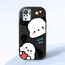 HONTINGA Redmi Note 10S ile Uyumlu Kılıfı Kamera Korumalı Düşüme Önleyici Basitlik Siyah Yumuşak Silikon Telefon Kılıfı Karikatür Desenli K4-0255