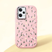 HONTINGA Redmi Note 12 Pro 5g ile Uyumlu Kılıfı Kamera Korumalı Düşüme Önleyici Basitlik Pembe Yumuşak Silikon Telefon Kılıfı Çiçek Desenli K4-0234