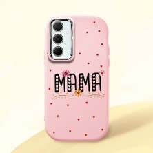 HONTINGA Samsung Galaxy A35 ile Uyumlu Kılıfı Kamera Korumalı Düşüme Önleyici Basitlik Pembe Yumuşak Silikon Telefon Kılıfı Mama Desenli K4-0241