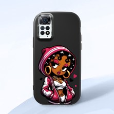 HONTINGA Redmi Note 12 Pro 4g ile Uyumlu Kılıfı Kamera Korumalı Düşüme Önleyici Basitlik Siyah Yumuşak Silikon Telefon Kılıfı Güzel Kadın Desenli K4-0236