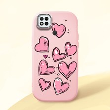 HONTINGA Redmi 10A ile Uyumlu Kılıfı Kamera Korumalı Düşüme Önleyici Basitlik Pembe Yumuşak Silikon Telefon Kılıfı Kalp Desenli K4-0231