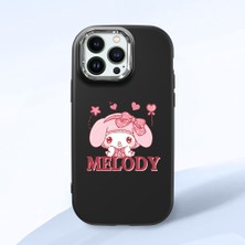 HONTINGA iPhone 12 Pro Max ile Uyumlu Kılıfı Kamera Korumalı Düşüme Önleyici Basitlik Siyah Yumuşak Silikon Telefon Kılıfı Melody Desenli K4-0258