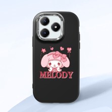HONTINGA Realme C63 ile Uyumlu Kılıfı Kamera Korumalı Düşüme Önleyici Basitlik Siyah Yumuşak Silikon Telefon Kılıfı Melody Desenli K4-0258
