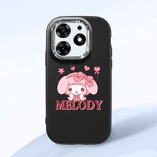 HONTINGA Tecno Spark 10 Pro ile Uyumlu Kılıfı Kamera Korumalı Düşüme Önleyici Basitlik Siyah Yumuşak Silikon Telefon Kılıfı Melody Desenli K4-0258