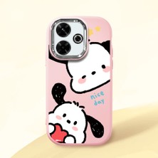 HONTINGA Xiaomi Redmi 13X ile Uyumlu Kılıfı Kamera Korumalı Düşüme Önleyici Basitlik Pembe Yumuşak Silikon Telefon Kılıfı Karikatür Desenli K4-0255