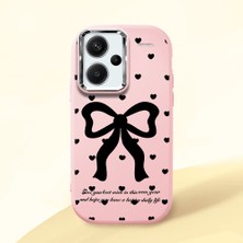 HONTINGA Redmi Note 13 Pro Plus 5g ile Uyumlu Kılıfı Kamera Korumalı Düşüme Önleyici Basitlik Pembe Yumuşak Silikon Telefon Kılıfı Fiyonk Desenli K4-0229