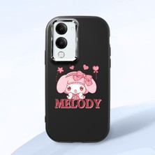 HONTINGA Vivo Y04 ile Uyumlu Kılıfı Kamera Korumalı Düşüme Önleyici Basitlik Siyah Yumuşak Silikon Telefon Kılıfı Melody Desenli K4-0258